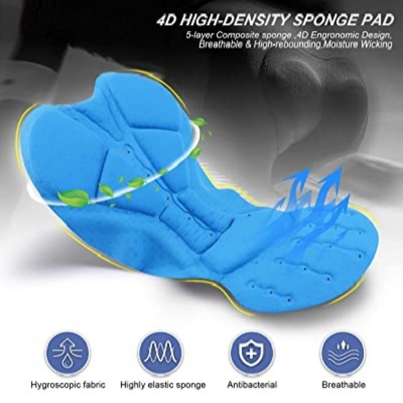 NWT SKYSPER Bike Shorts Men 4D Padded Cycling Shorts Half Bike Pants Biking MTB - Picture 4 of 9